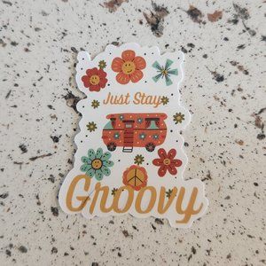 10/$10 NEW Just Stay Groovy Hippie Boho Floral Sticker